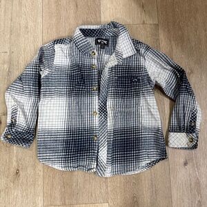 Billabong kids Black & White Plaid Button-Up Shirt